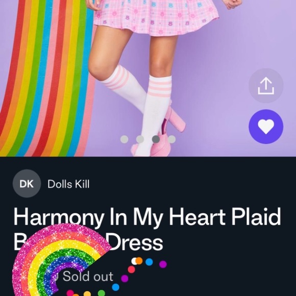 ✨ Care Bears x Dolls kill (((Baby Doll Dress))) - Picture 6 of 7